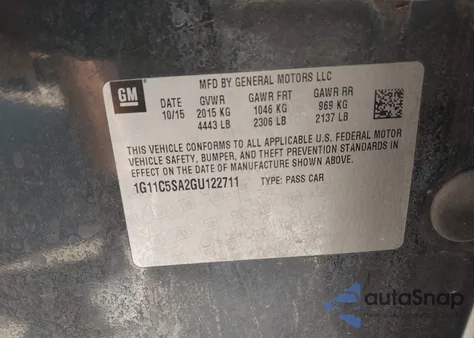 2016 Chevrolet Malibu Limited Lt from USA, damaged, VIN 1G11C5SA2GU122711